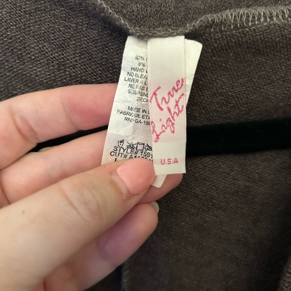 True Light Brown Cowl Neck Dolman Short Sleeve Sweater. Size L - Picture 2 of 5